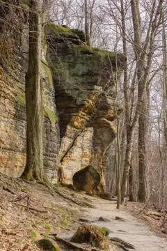 Rock cliff from below Stock Photos