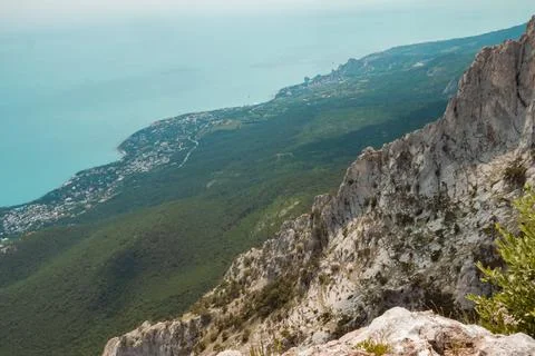 Rock cliff isolated on white background with clipping path Stock Photos