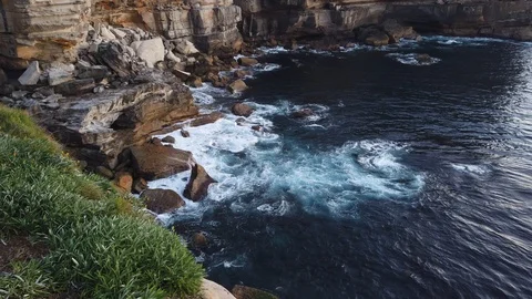 Rock Cliff wave Stock Footage 107347602