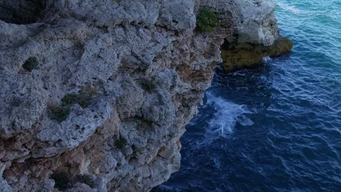 Rock Cliffs Bridge At Black Sea Video stock 79471643