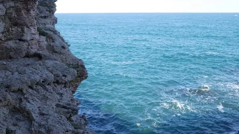 Rock Cliffs Bridge At Black Sea Video stock 79471646