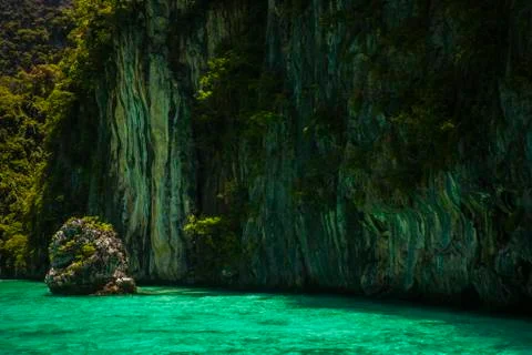Rock cliffs at Phi Phi Island, Thailand Stock Photos