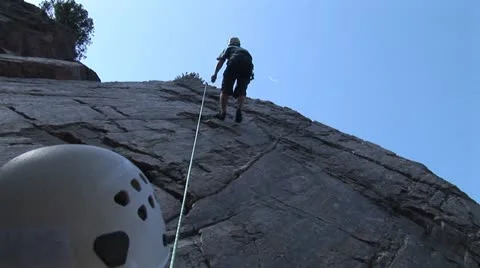 Rock Climb Decent Video stock 10919841