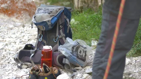 Rock climber on the Alps Stock Footage 114765792