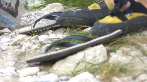 Rock climber on Alps Stock Footage 114765884