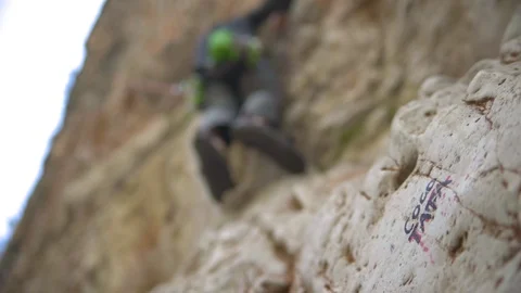 Rock climber on the Alps Stock Footage 114918426