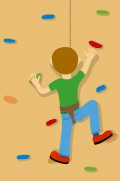 Rock climber boy Illustrazione stock