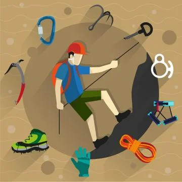 Rock Climber Stock Illustration