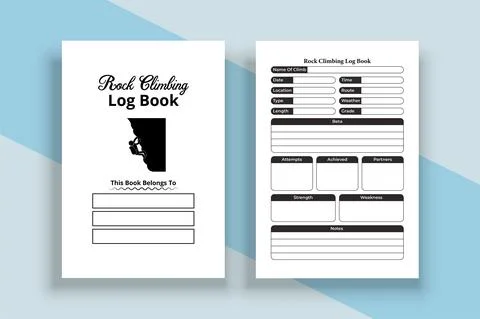 Rock climber KDP interior notebook. Mountain or hill climber strength tracker Stock Illustration