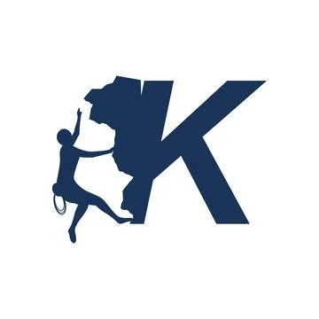 Rock climber logo with alphabet Stockillustratie