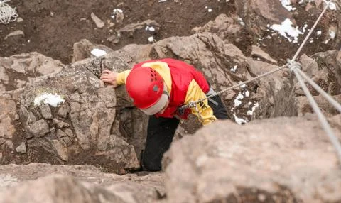 Rock climber on the mount Stock Photos