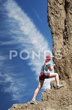 Rock climber Stock Photos