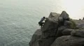 Rock climber reaches top HD Footage