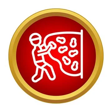 Rock climber scaling wall representing sport activity Illustration