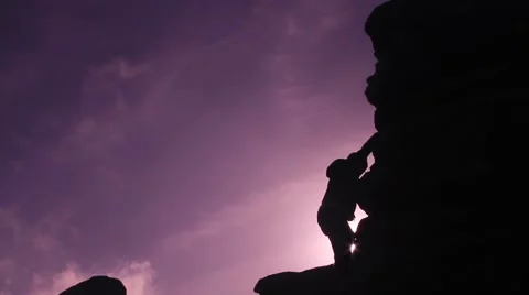 Rock climber silhouette 2 動画素材 47780145