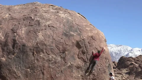 Rock climber trains Stock Footage 150664656