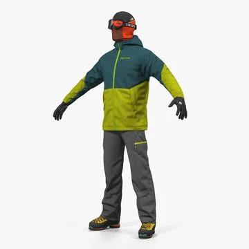 Rock Climber Winter Hiking Gear 3D Model 3D Model