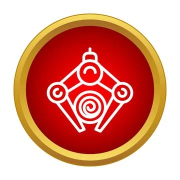 Rock climbing camming device icon on red background Stock Illustration