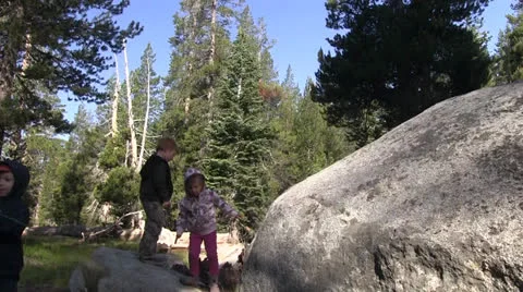 Rock climbing, children Stock Footage 25591841