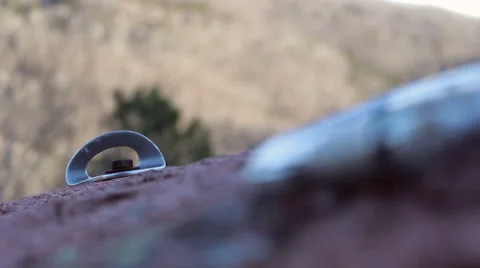 Rock Climbing Equipment Rack Focus Stock Footage 47234959