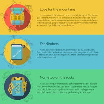 Rock climbing flat color vector illustration イラスト素材