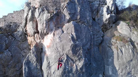 Rock climbing Stock Footage 129600606