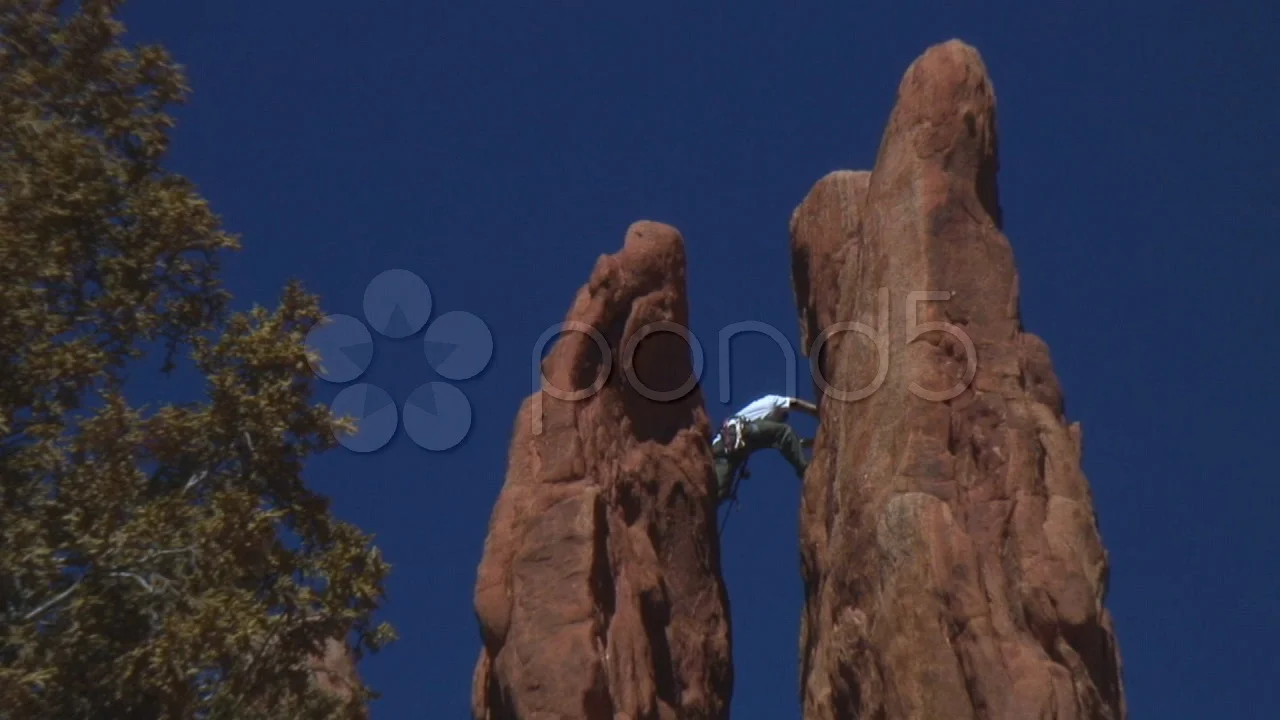 Rock Climbing In Garden Of The Gods Stock Footage 112673