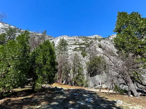 Rock Climbing at Granite Cliffs Stock Photos
