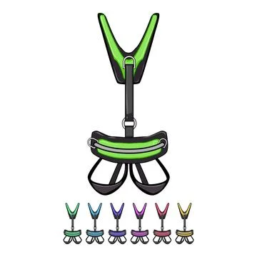 Rock climbing harnesses cartoon vector graphic Ilustración de archivo