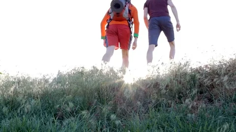 Rock climbing helping hand Stock Footage 76148799