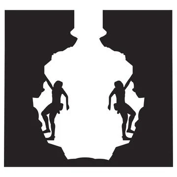 Rock climbing icon simple design Stock Illustration