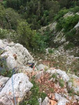 A rock for climbing on it Stock Photos