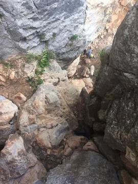 A rock for climbing on it Stock Photos