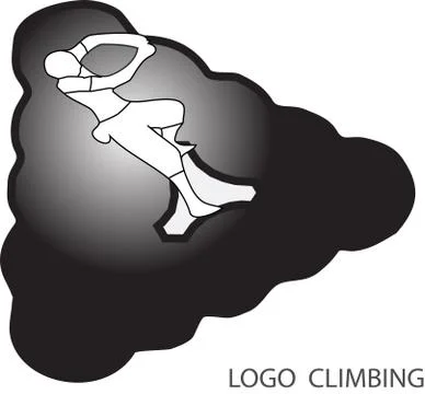 Rock climbing logo Stock Illustration