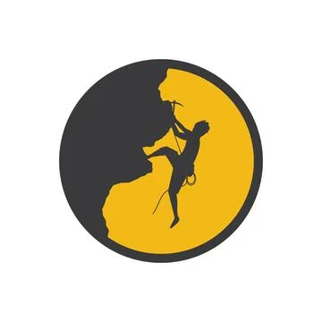Rock climbing logo 스톡 일러스트