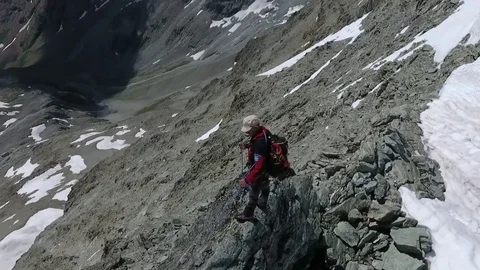 Rock climbing mountain Stock Footage 77953354