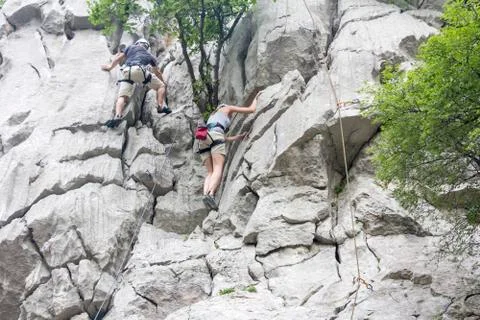 Rock climbing Stock Photos