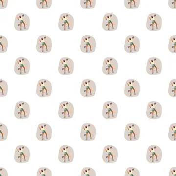 Rock climbing practice seamless pattern cartoon design イラスト素材