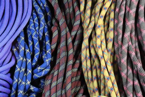 Rock climbing ropes Stock Photos