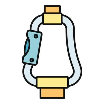 Rock climbing safety carabiner loop equipment icon Ilustração Stock