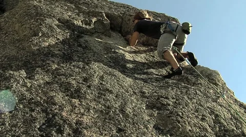 Rock Climbing sport Stock Footage 1098247