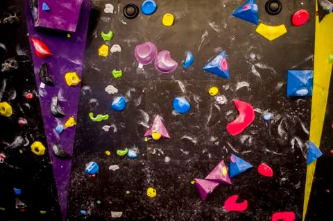 Rock climbing training wall. Stock Photos