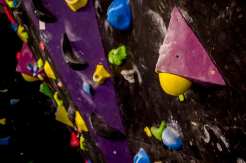 Rock climbing training wall. Stock Photos