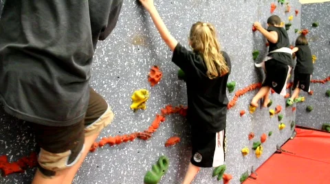 Rock Climbing wall Stock Footage 759168