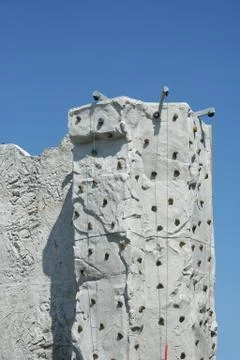 Rock climbing wall Stock Photos