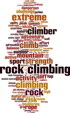 Rock climbing word cloud Stock Illustration