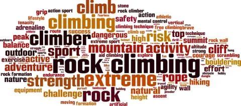 Rock climbing word cloud Stock Illustration