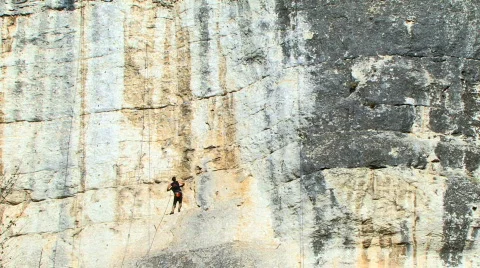 Rock Climbing.Time Lapse Stockbeeldmateriaal 853013