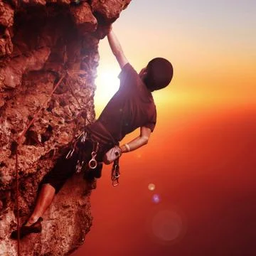 Rock climing Stock Photos