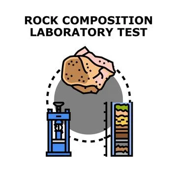 Rock composition testing and analysis laboratory process イラスト素材